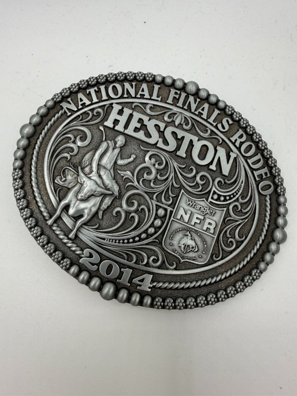 Vintage 2014 Hesston National Finals Rodeo Belt Buckle
